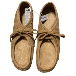 Old Navy Women Tan Faux Suede Shoes Size 8 Low Derby Boots Light Brown NWT